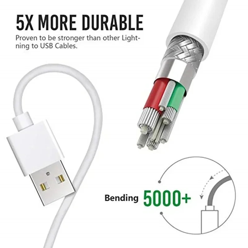 Original USB Cable For Apple iPhone 14 13 11 12 Pro Max XR 7 8 Plus Fast Charging USB C Date Cable For iPad Charger Accessories